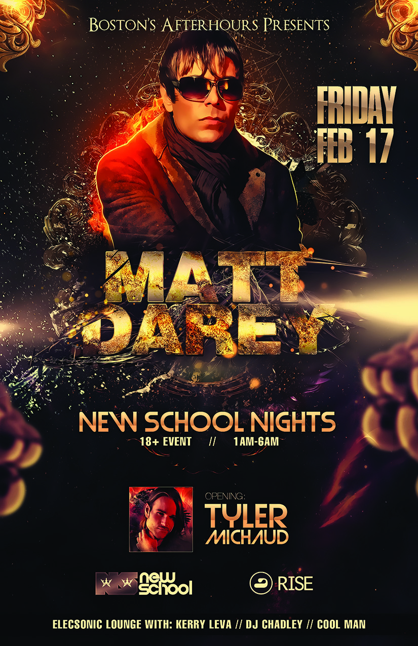 New School Nights Guest: Matt Darey poster graphic design