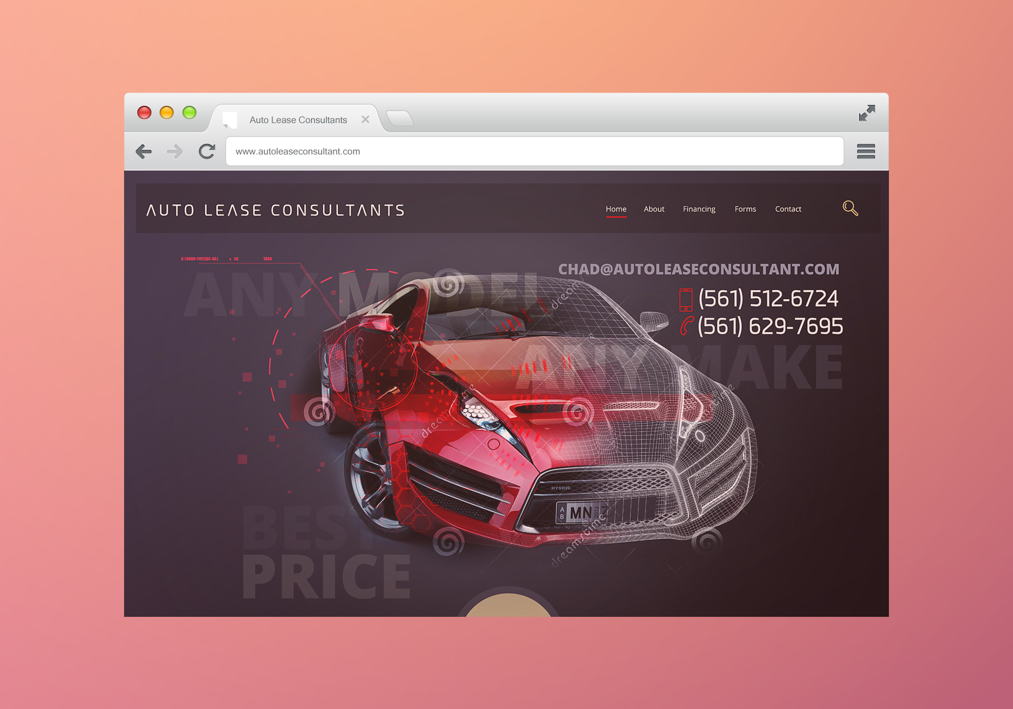Auto Lease Consultant Website Design, Branding and Development
