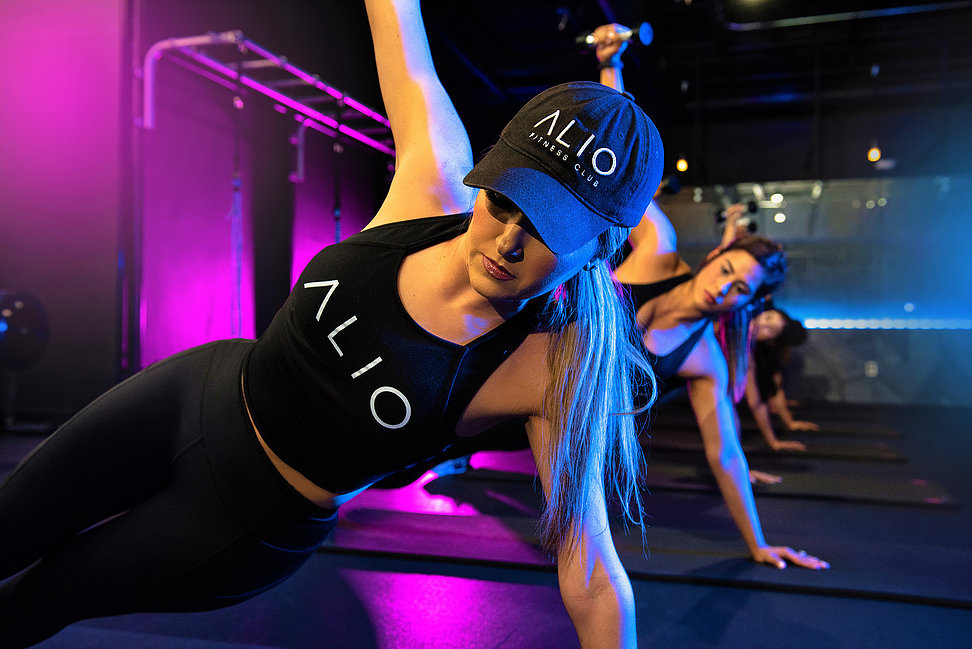 alio fitness club tank top hat logo