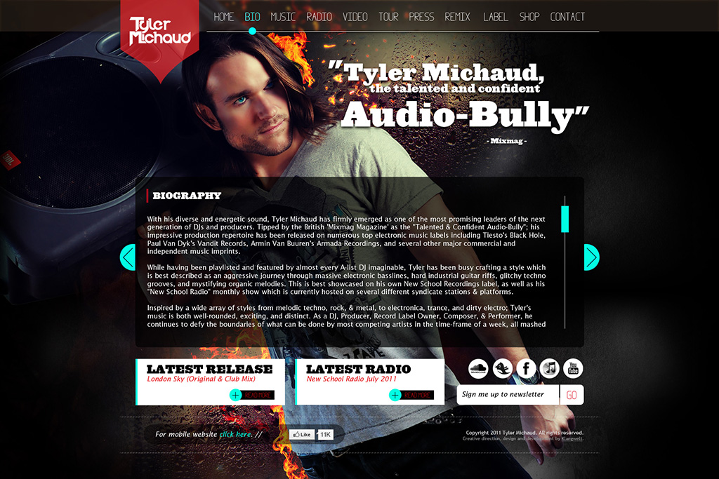Website Design for musician and dj