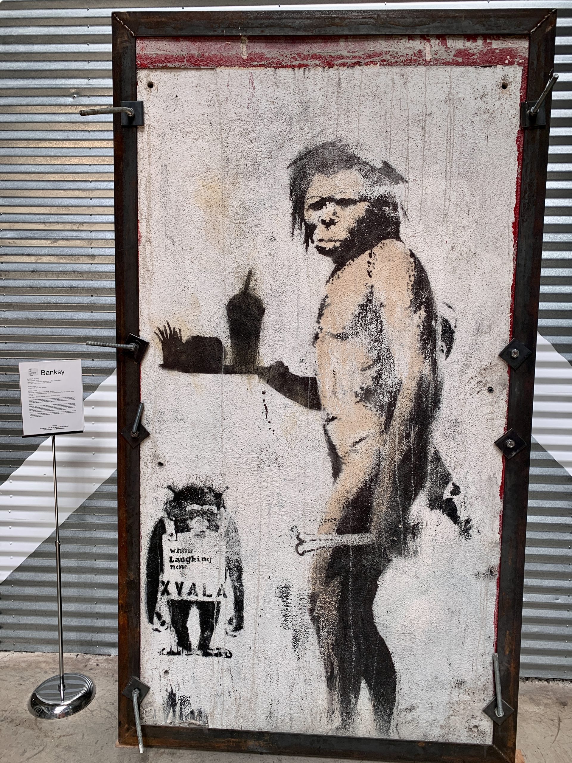 Banksy artwork in an Art Gallery in Miami Design District