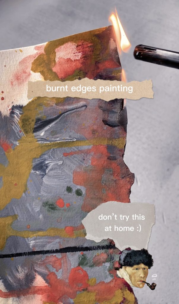 Art Journal Burnt Edges Acrylic Painting